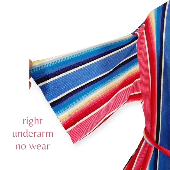 JCPENNY 1976 Spring Summer Kimono Robe Rainbow Longline Slinky Drappy Vintage - Picture 5 of 14